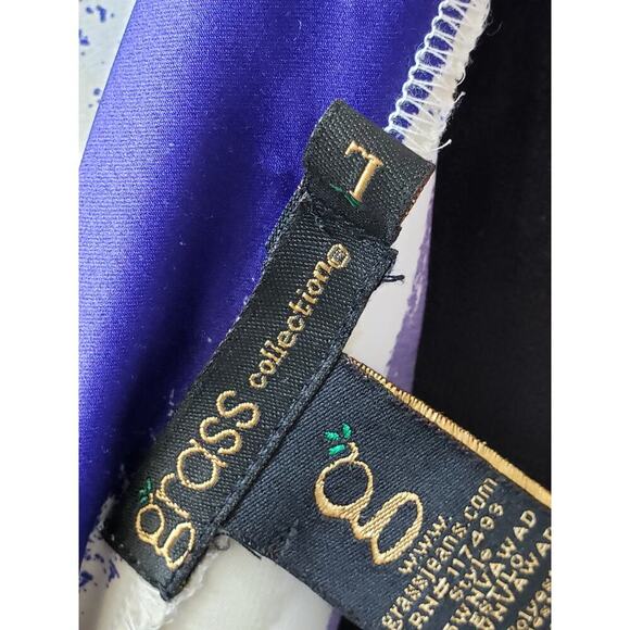 Grass Collection Shift Dress Womens Large Blue White Kimono Sleeve V Neck - Picture 4 of 13